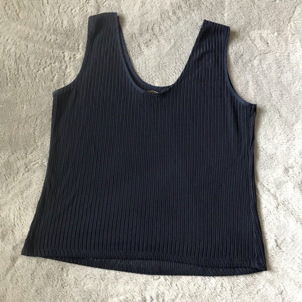 Edcapades Navy Blue Ribbed Tank Top - Picture 2 of 6